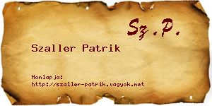 Szaller Patrik névjegykártya